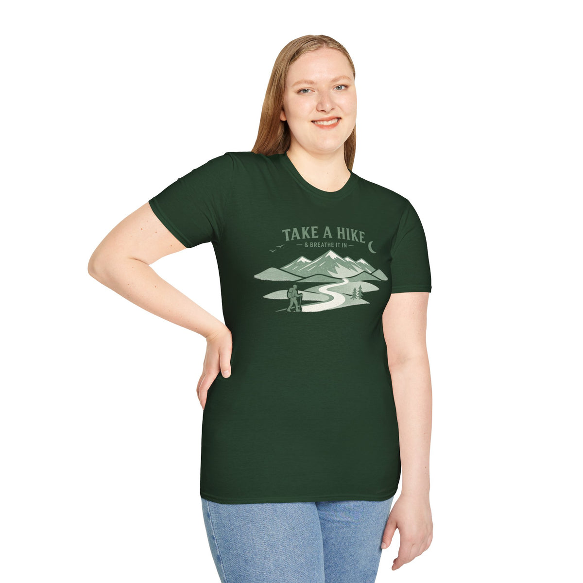 "Take A Hike & Breathe It In" Outdoor Hiking Graphic Tee