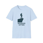 "Wander Often" Hiker on Cliff T-Shirt