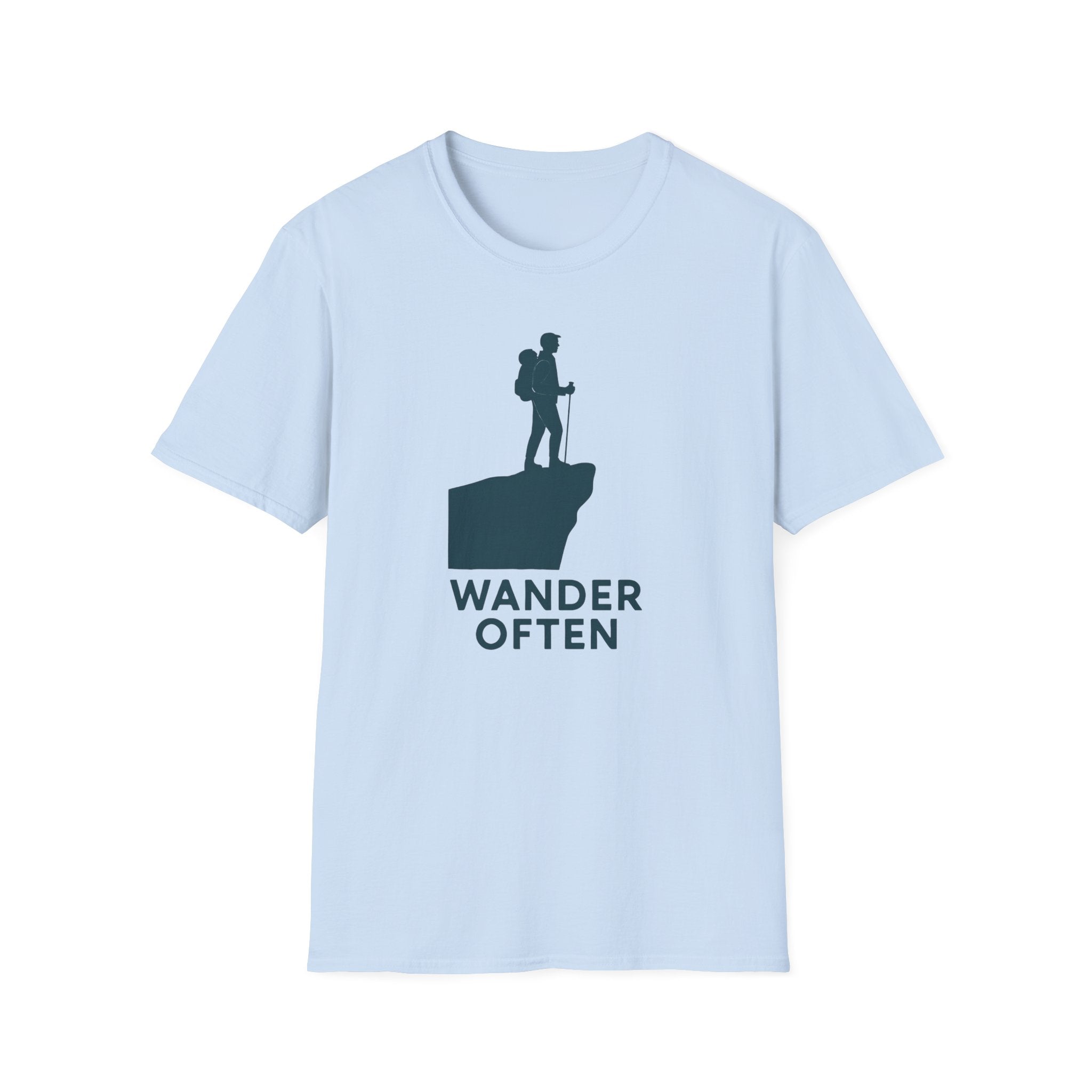 "Wander Often" Hiker on Cliff T-Shirt