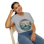 Kayak Sunset T‑Shirt — "Drift Into The Quiet Places" Outdoor Relaxation Tee