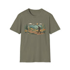 Hiker Mountain Sunset T-Shirt — Scenic Trail Adventure Tee