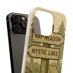 Biodegradable Phone Case — 'Nap Meadow' Mystic Lake Camping Design