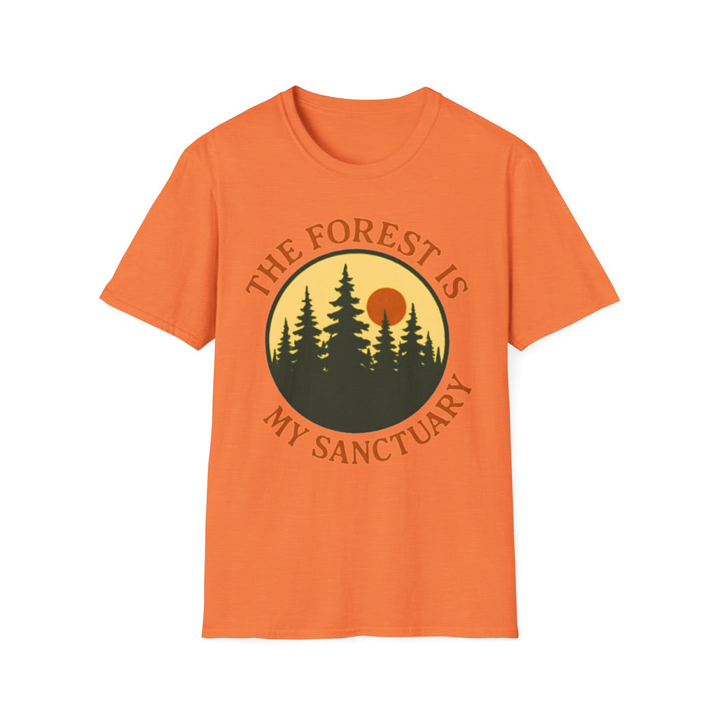 "The Forest Is My Sanctuary" Pines Sunset Graphic Tee Shirt