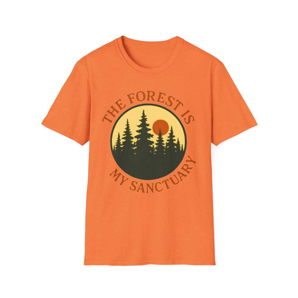 "The Forest Is My Sanctuary" Pines Sunset Graphic Tee Shirt