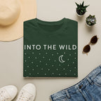Into The Wild Canoe T-Shirt - Minimal Night Sky Lake Camping Tee