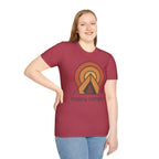 Happy Camper Retro Sunset Camping T-Shirt
