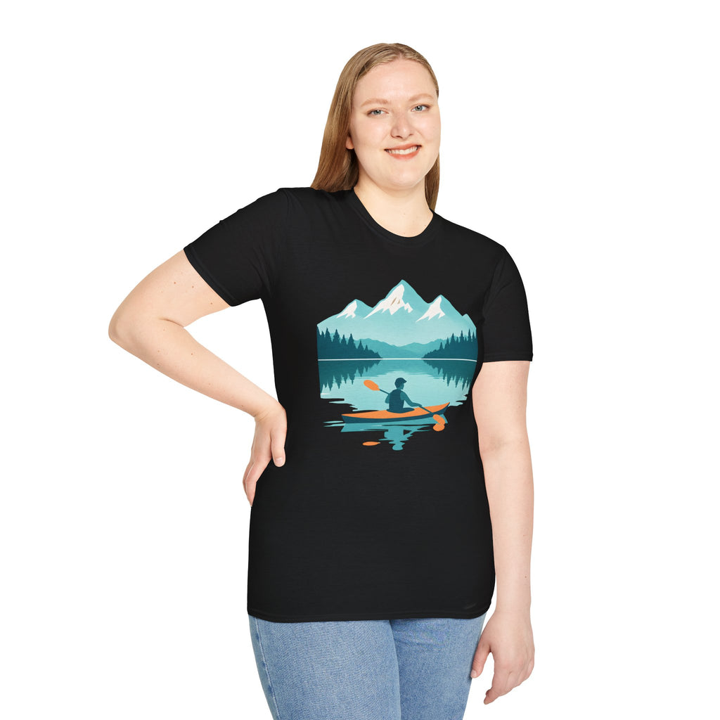 Kayaker on Serene Mountain Lake T-Shirt