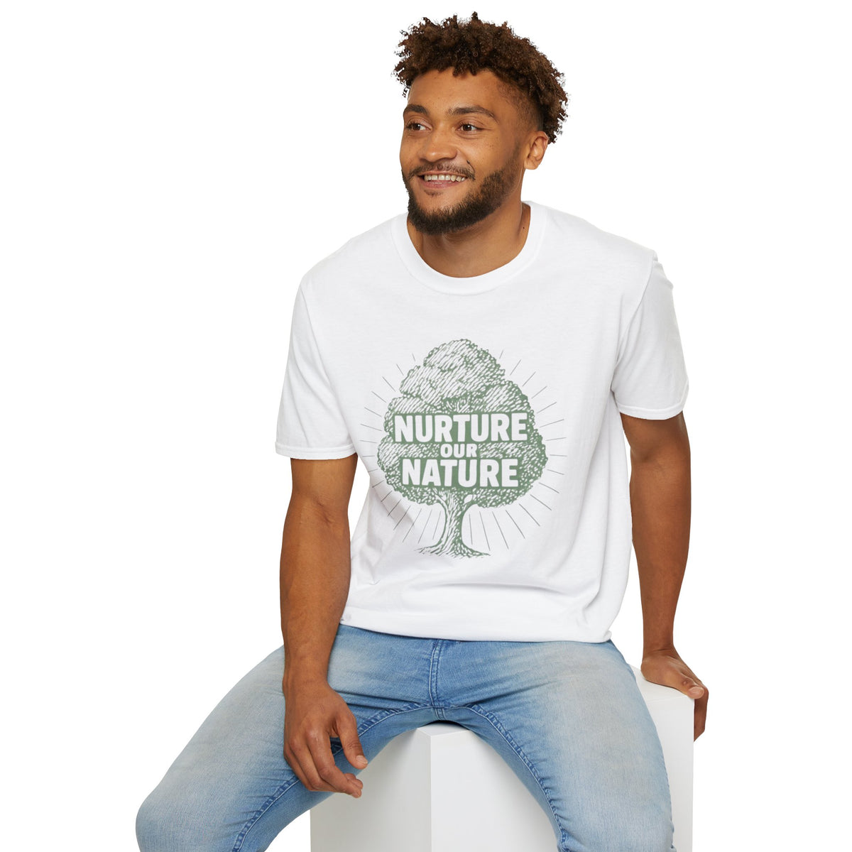 "Nurture Our Nature" Tree T-Shirt – Eco-Friendly Conservation Tee Shirt