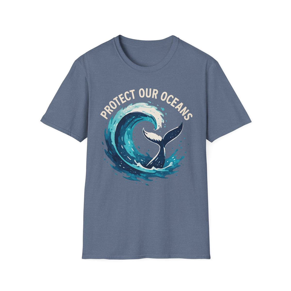 "Protect Our Oceans" Wave Whale Conservation T-Shirt