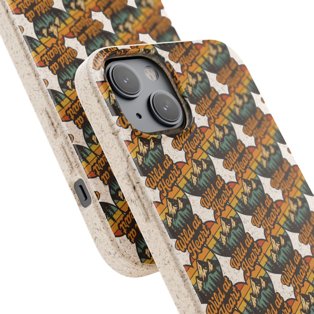 Eco-Friendly Phone Case — Vintage Camper Pattern Biodegradable iPhone Cover