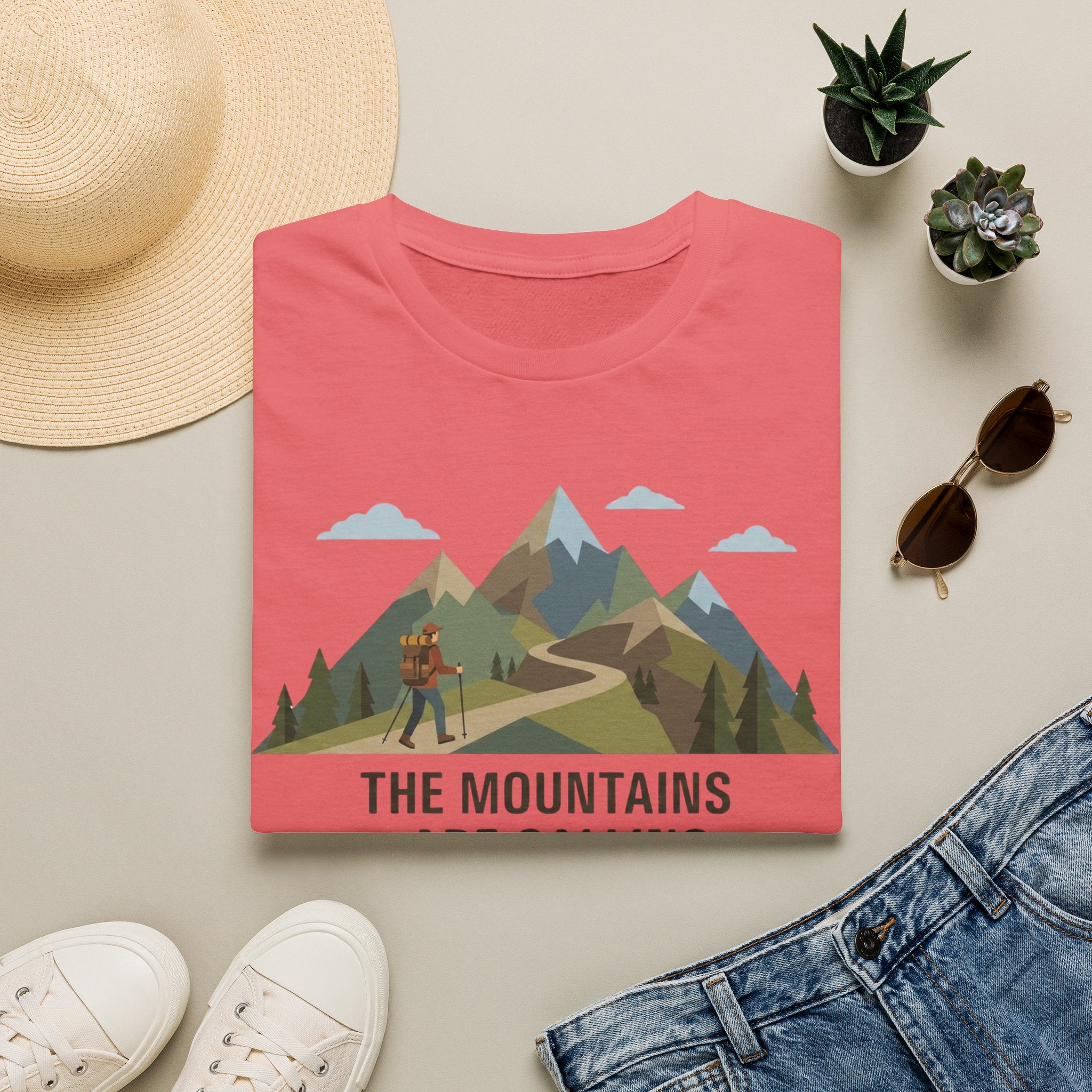 Campground Scenic T-Shirt — Minimalist Tent & Campfire Graphic