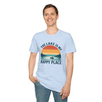 Canoe On The Lake At Sunset "The Lake Is My Happy Place" T-Shirt