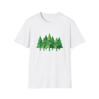 Forest Graphic T-Shirt — Minimal Green Pine Trees Tee