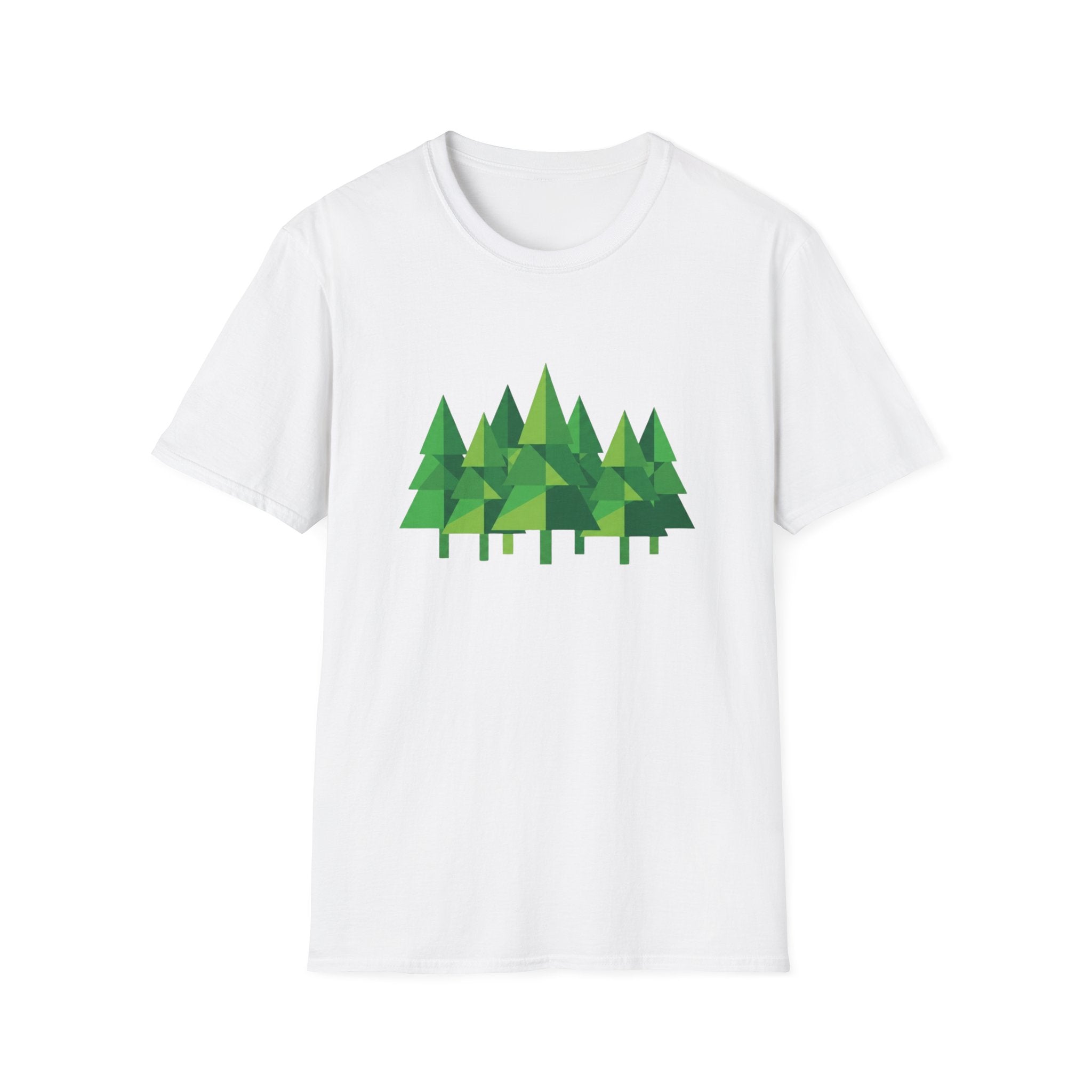 Forest Graphic T-Shirt — Minimal Green Pine Trees Tee