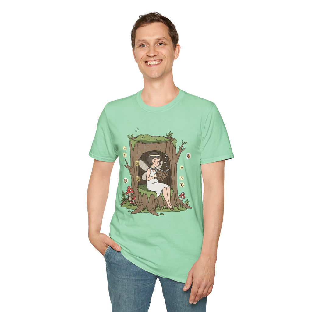 Forest Flapper Fairy Reading in Tree Hollow T-Shirt