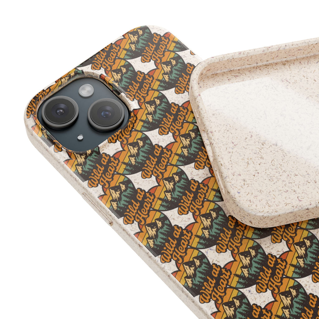 Eco-Friendly Phone Case — Vintage Camper Pattern Biodegradable iPhone Cover