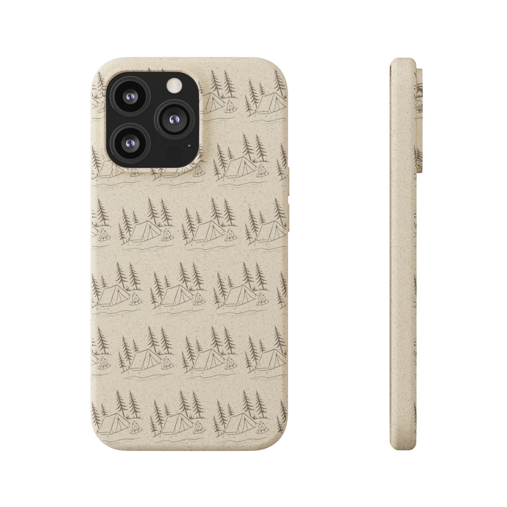 Biodegradable Phone Case — Eco-Friendly Forest Sketch Pattern