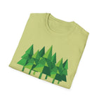 Forest Graphic T-Shirt — Minimal Green Pine Trees Tee