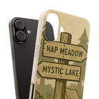 Biodegradable Phone Case — 'Nap Meadow' Mystic Lake Camping Design