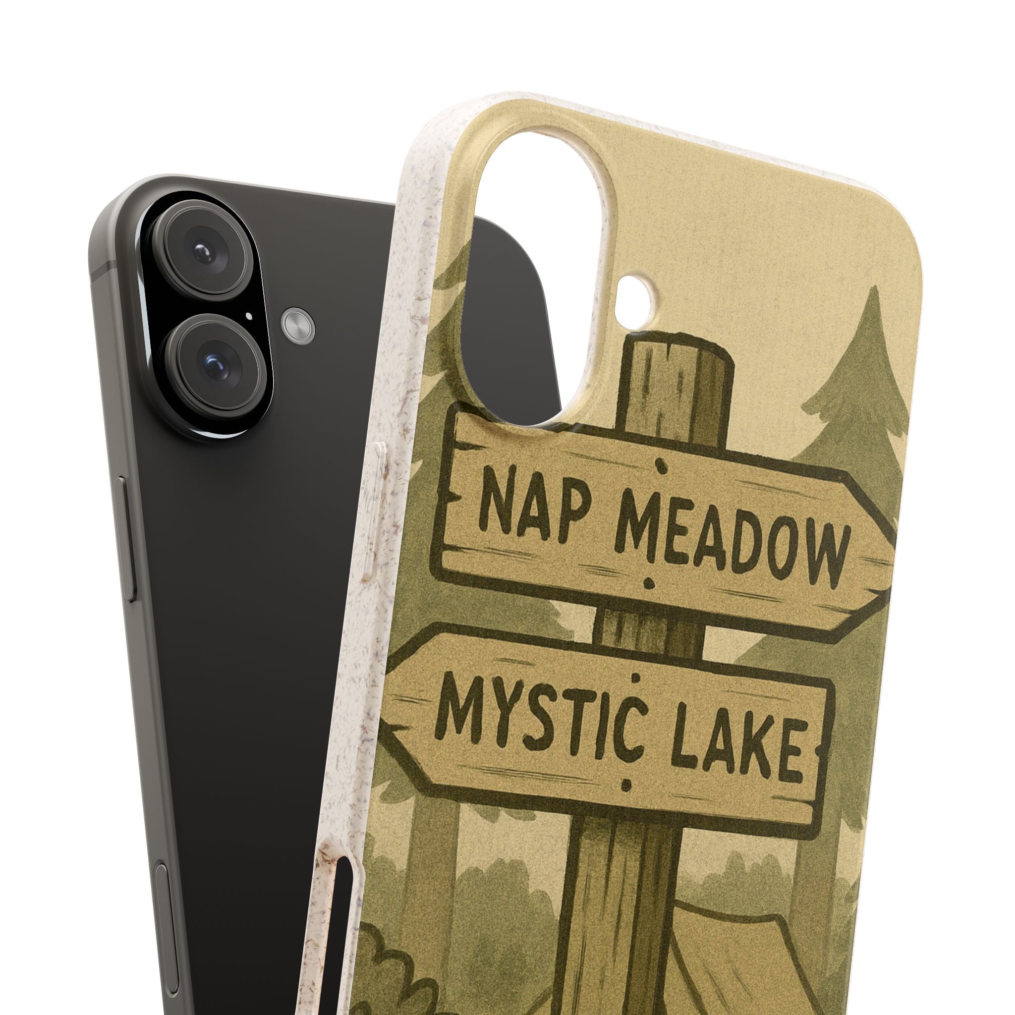 Biodegradable Phone Case — 'Nap Meadow' Mystic Lake Camping Design