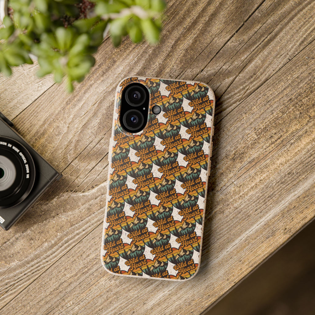 Eco-Friendly Phone Case — Vintage Camper Pattern Biodegradable iPhone Cover
