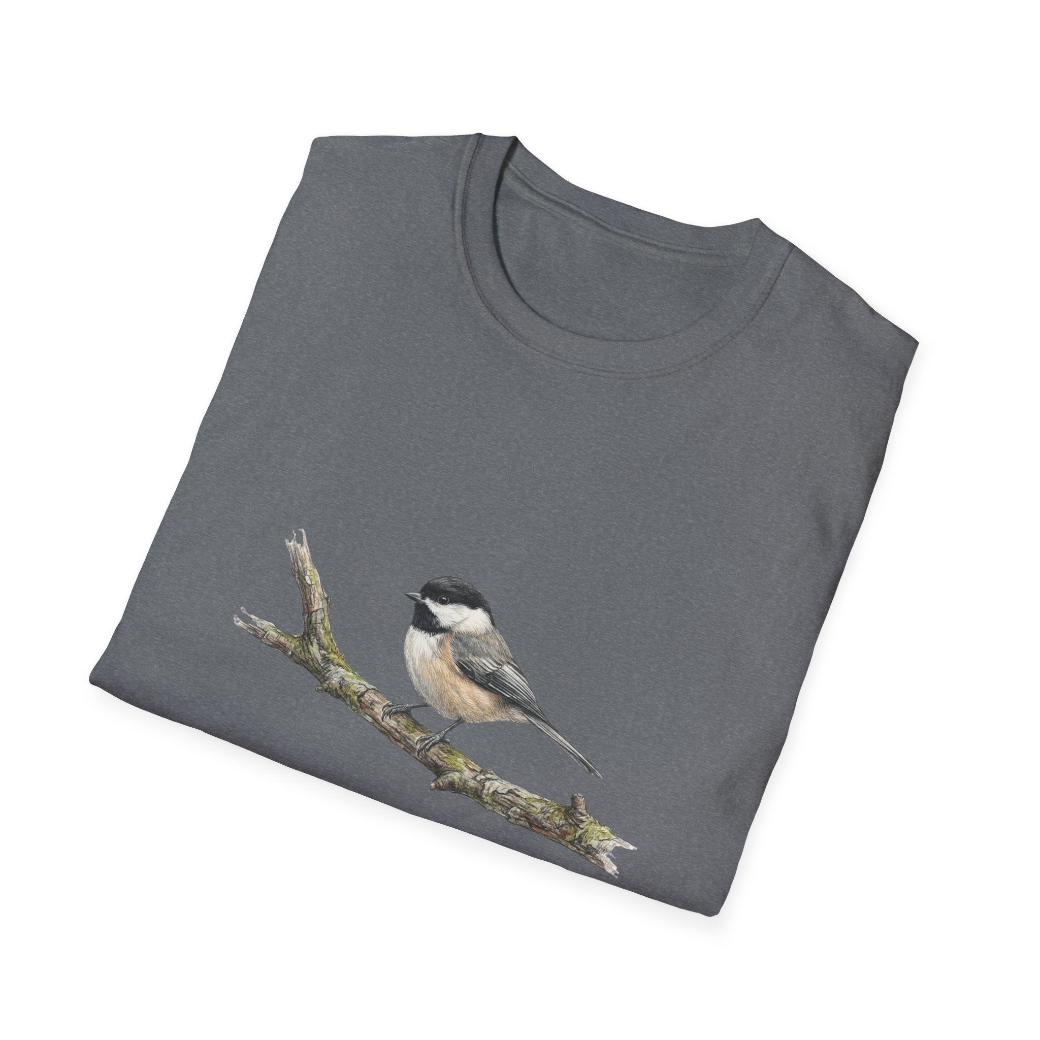 Chickadee Bird Tee — Watercolor Songbird T‑Shirt