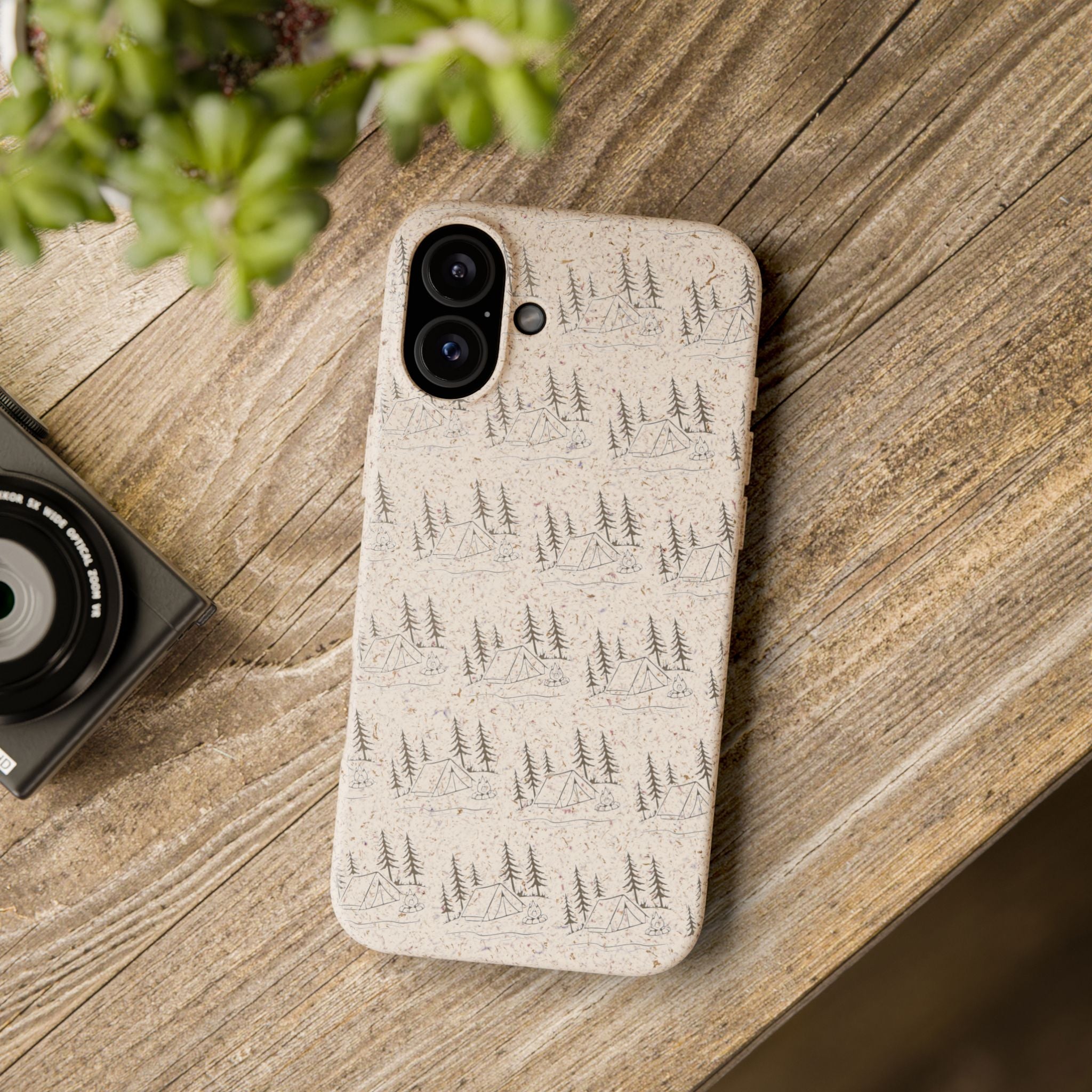Biodegradable Phone Case — Eco-Friendly Forest Sketch Pattern