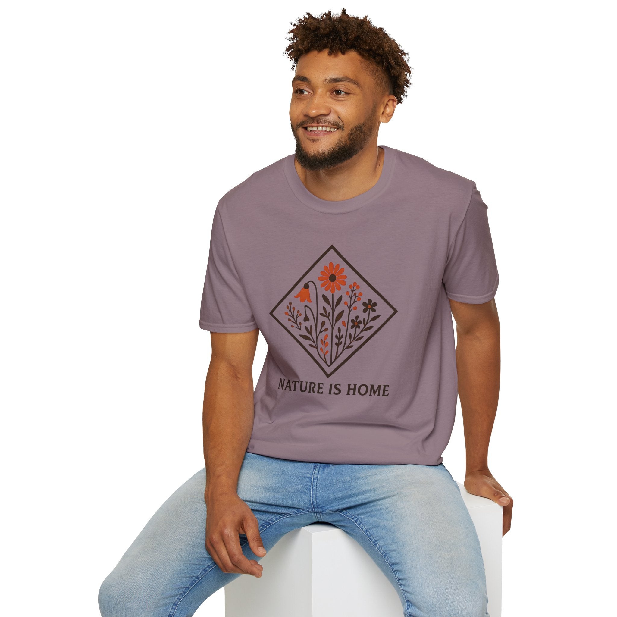 Floral Motif "Nature Is Home" T-Shirt