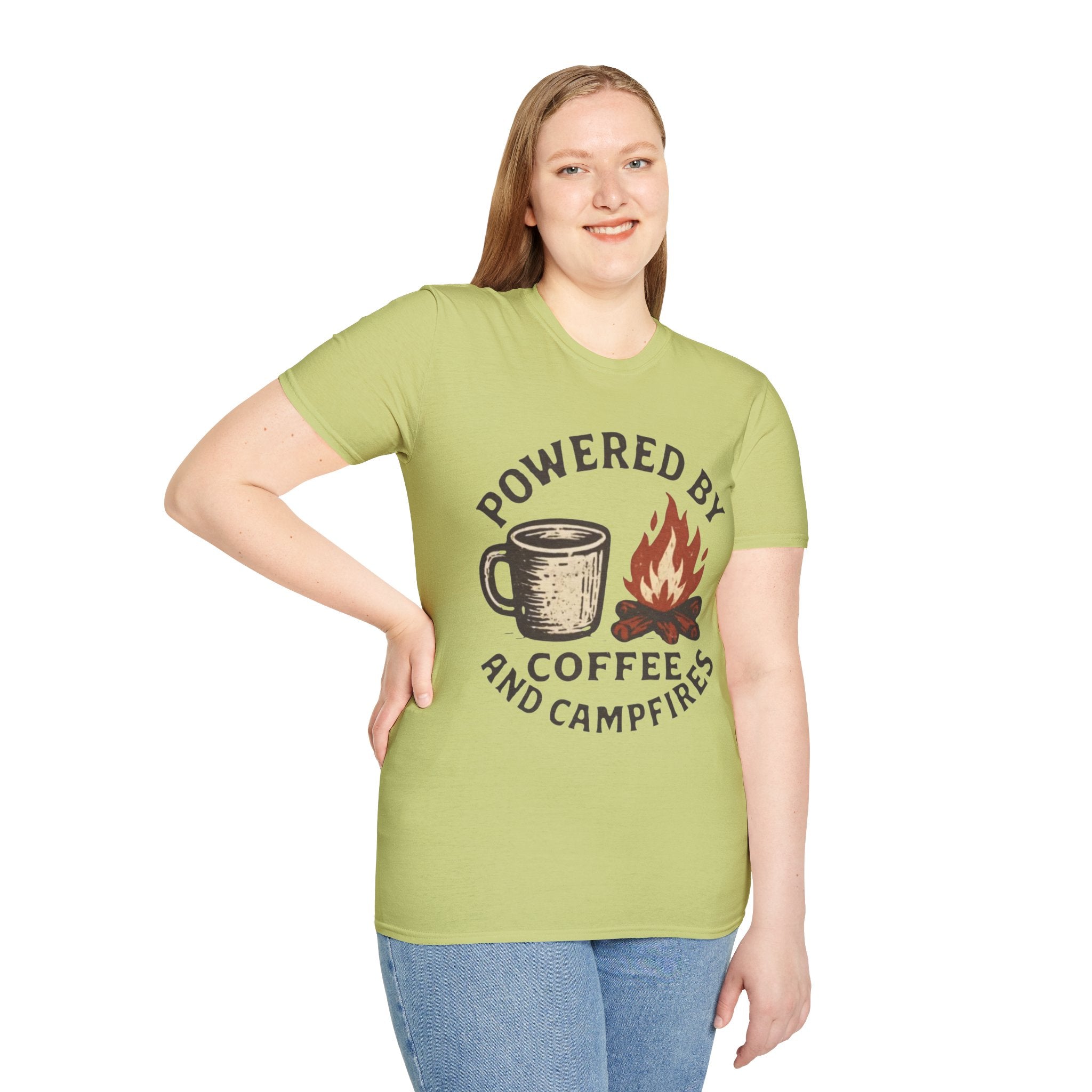 Powered By Coffee And Campfires Vintage Camping T-Shirt