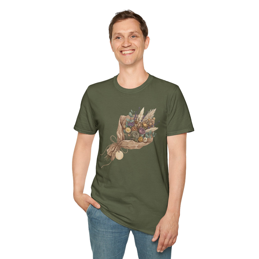 Floral Bouquet Graphic T-Shirt — Rustic Wildflower Bouquet Tee