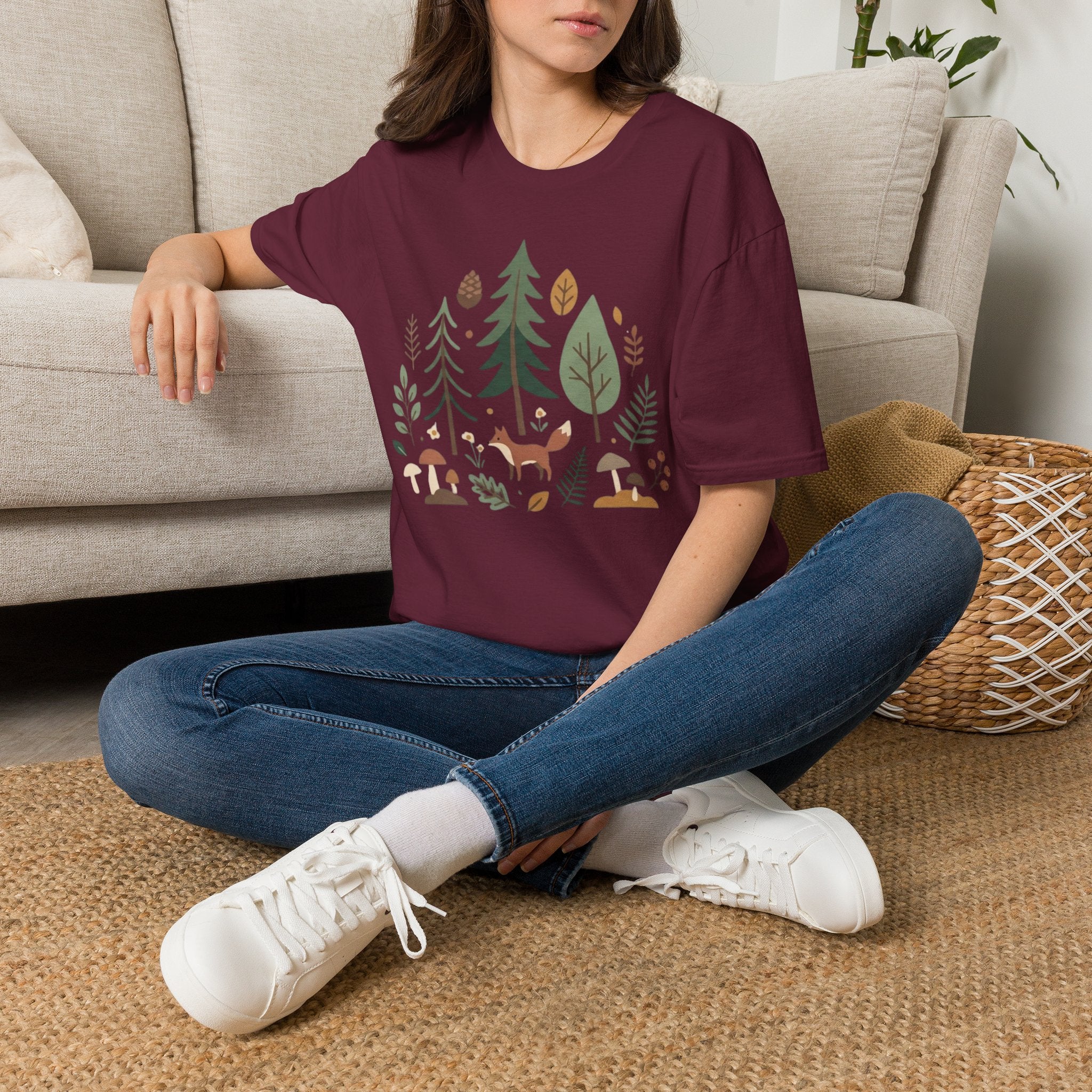 Woodland Fox T-Shirt — Nature Forest Camping Graphic Tee