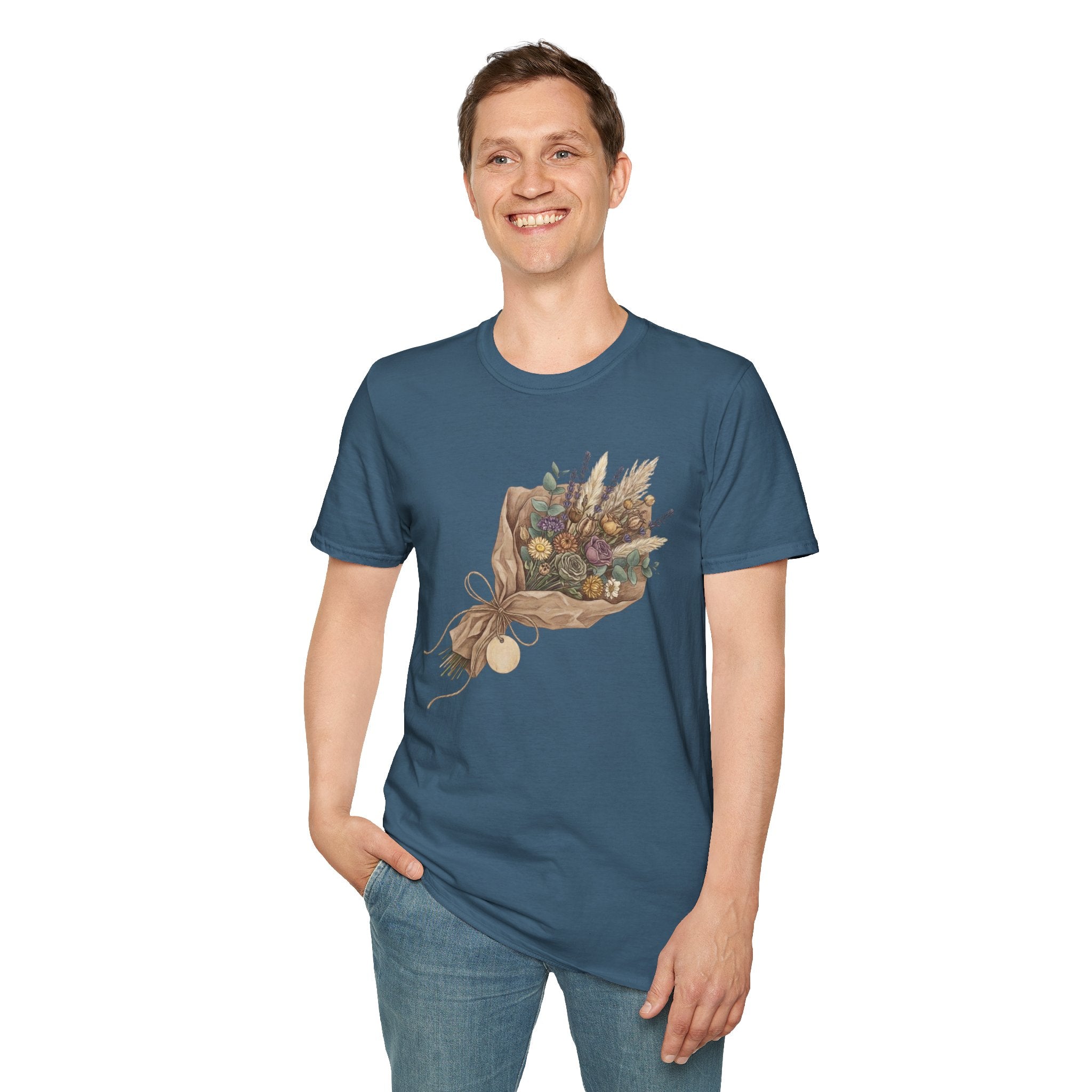 Floral Bouquet Graphic T-Shirt — Rustic Wildflower Bouquet Tee