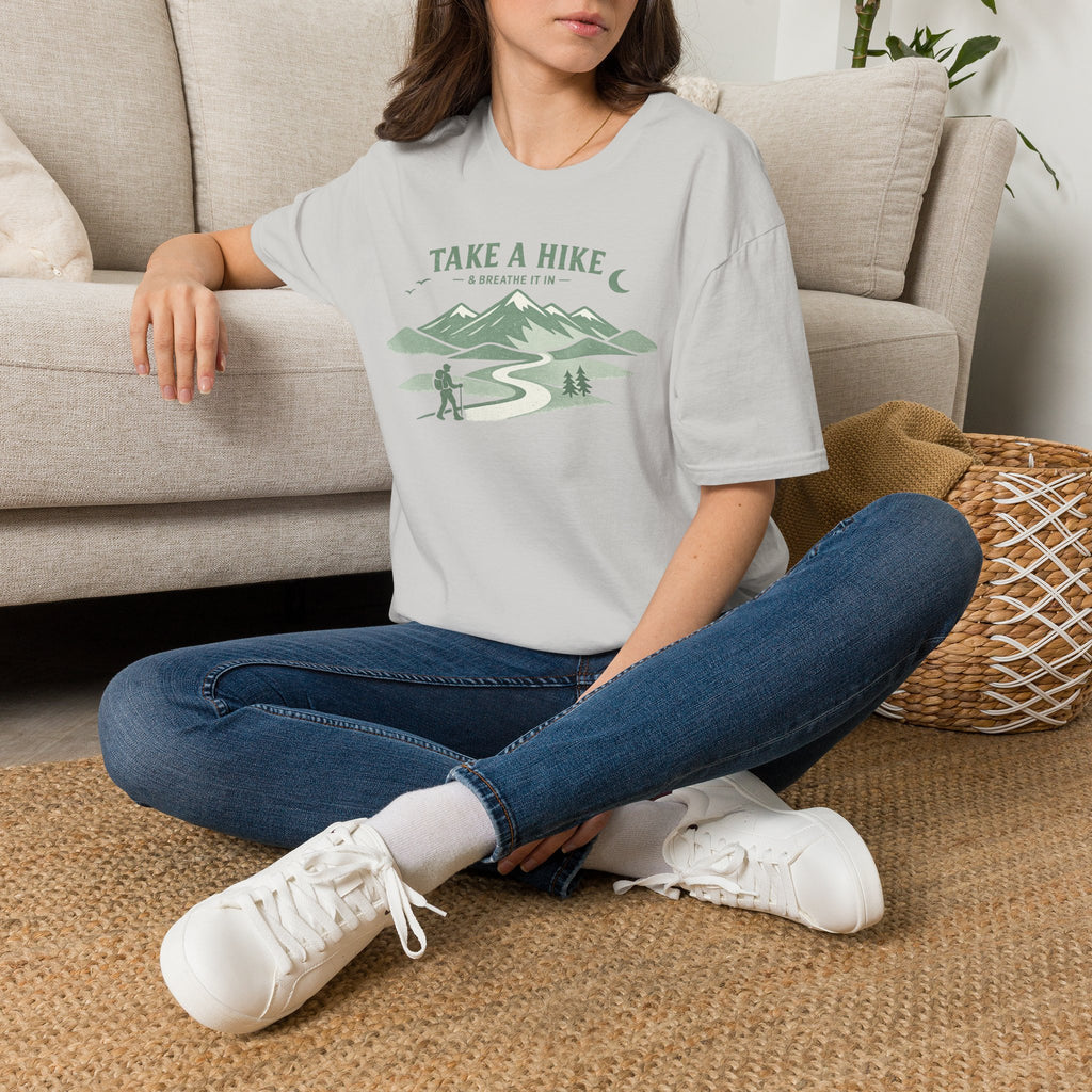 "Take A Hike & Breathe It In" Outdoor Hiking Graphic Tee