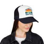 Lake Is My Happy Place Trucker Hat — Vintage Sunset Fishing Foam Cap