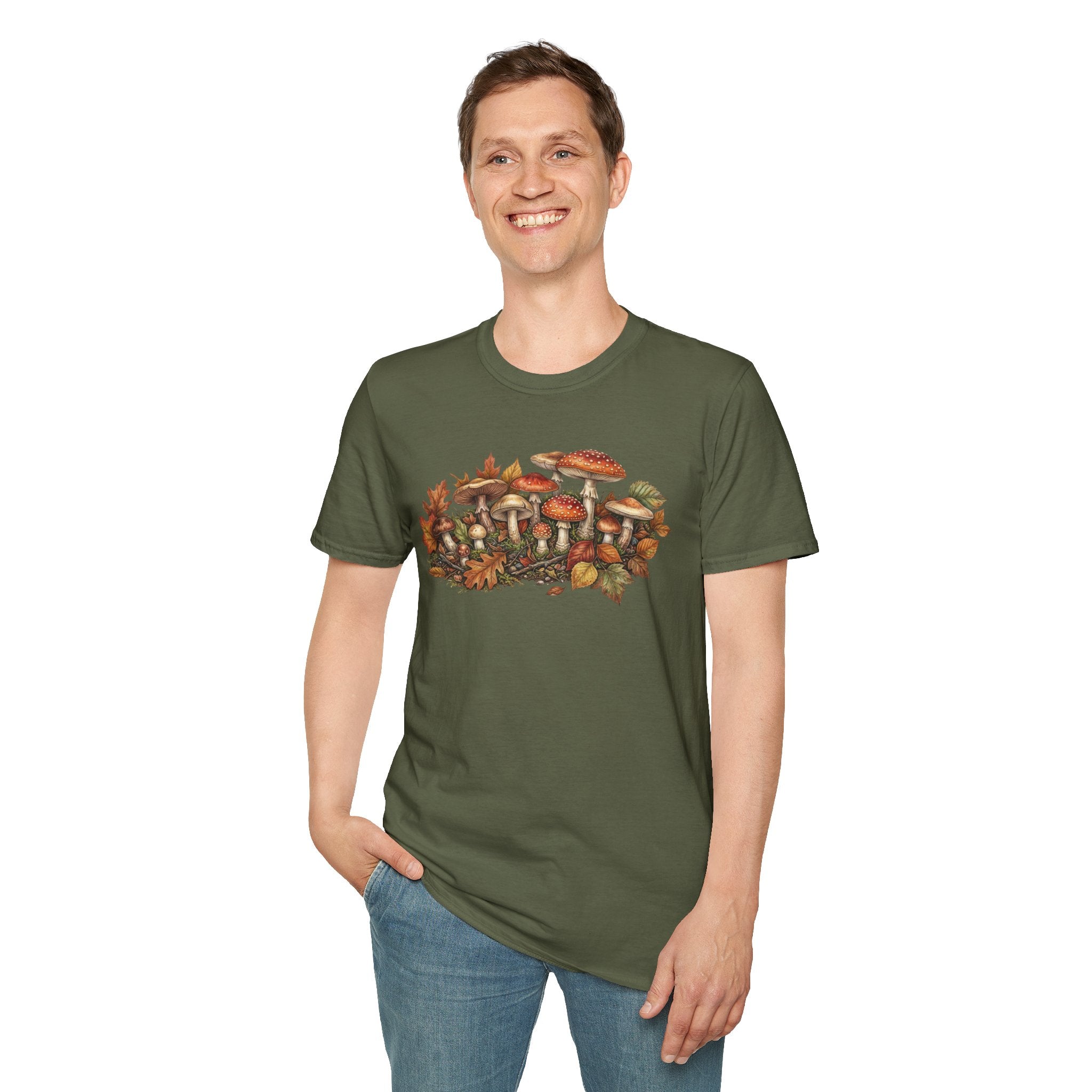 Mushroom & Autumn Leaves T-Shirt