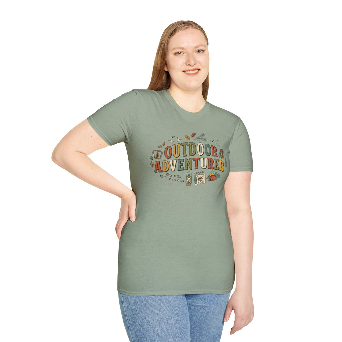 "Outdoor Adventurer" T‑Shirt Camping, Hiking & Exploration Graphic Tee Shirt
