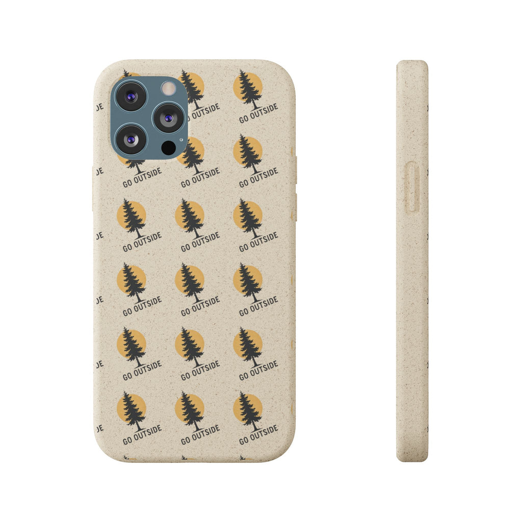Biodegradable Phone Case — 'Go Outside' Recycled Eco-Friendly iPhone Cover