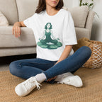 Meditating Woman Graphic T‑Shirt — Calm Yoga Mindfulness Tee