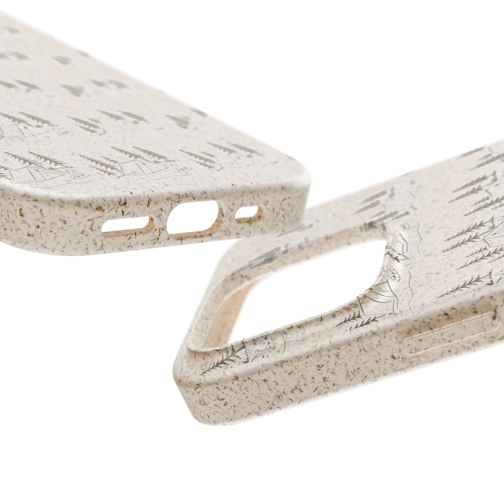 Biodegradable Phone Case — Eco-Friendly Forest Sketch Pattern