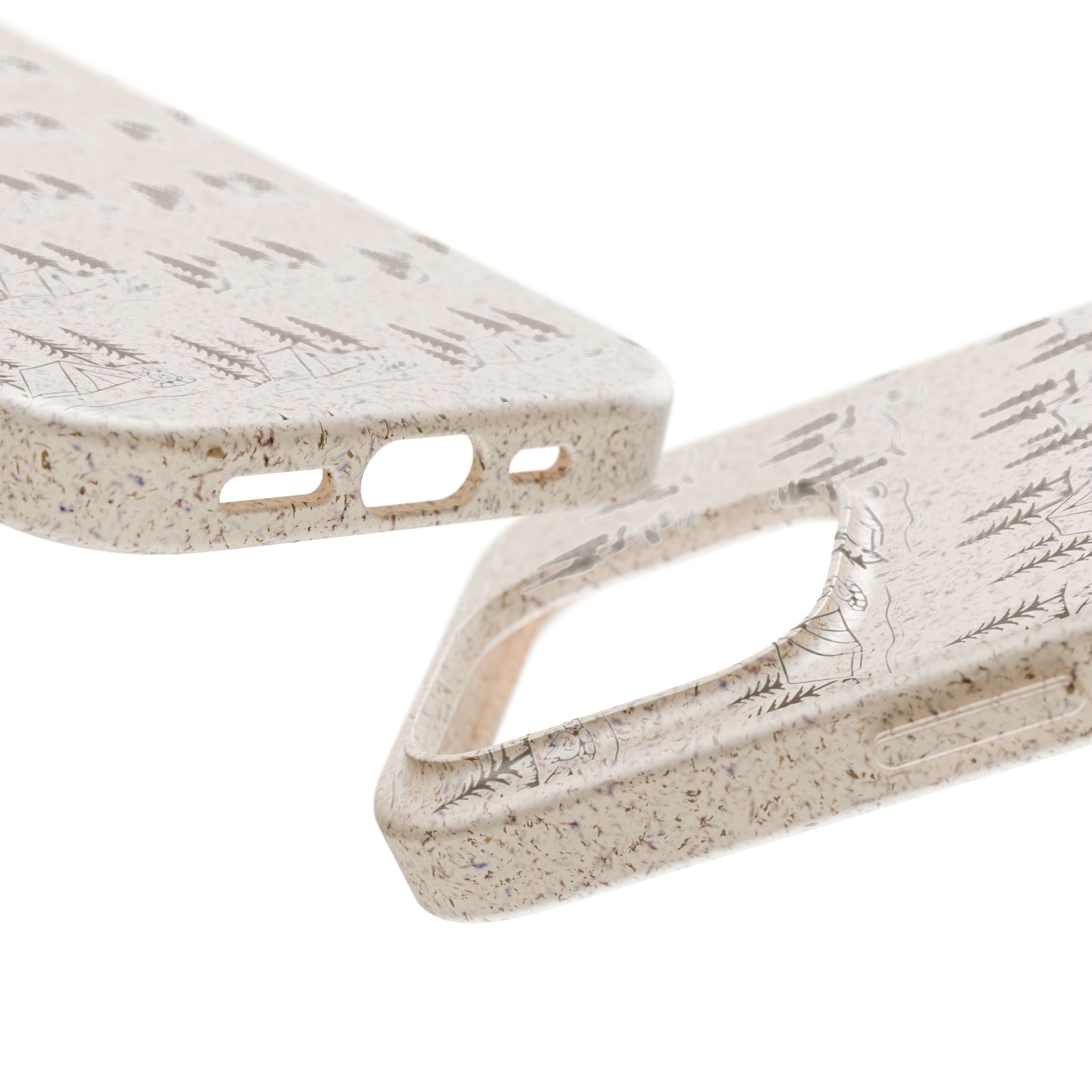 Biodegradable Phone Case — Eco-Friendly Forest Sketch Pattern
