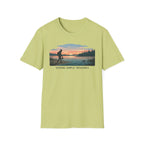 Outdoor T-Shirt — "Seeking Simple Treasures" Sunset Hiker Graphic
