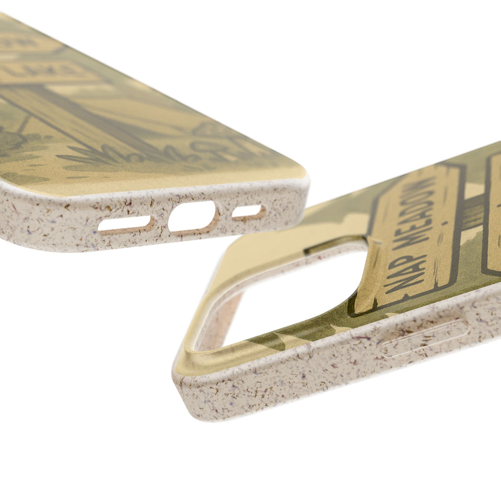 Biodegradable Phone Case — 'Nap Meadow' Mystic Lake Camping Design