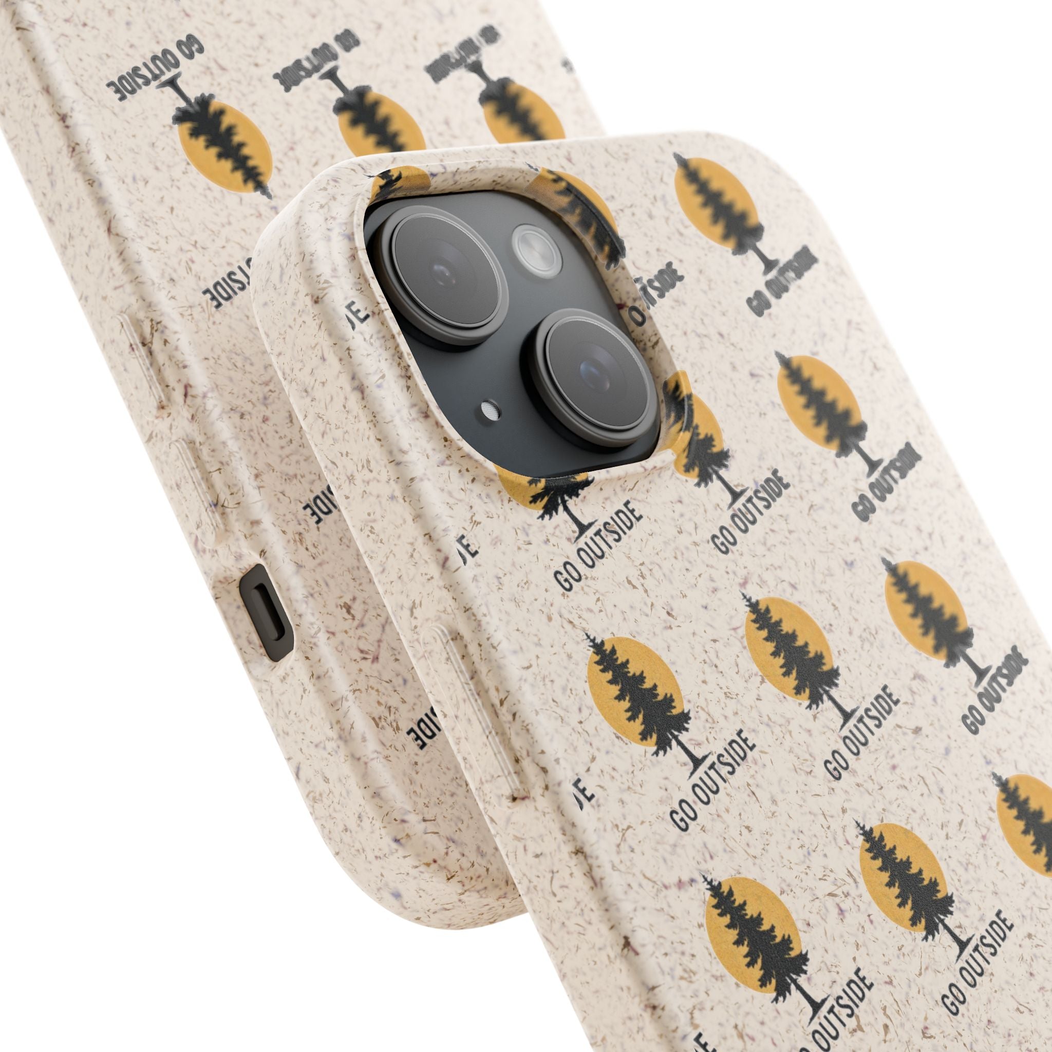 Biodegradable Phone Case — 'Go Outside' Recycled Eco-Friendly iPhone Cover