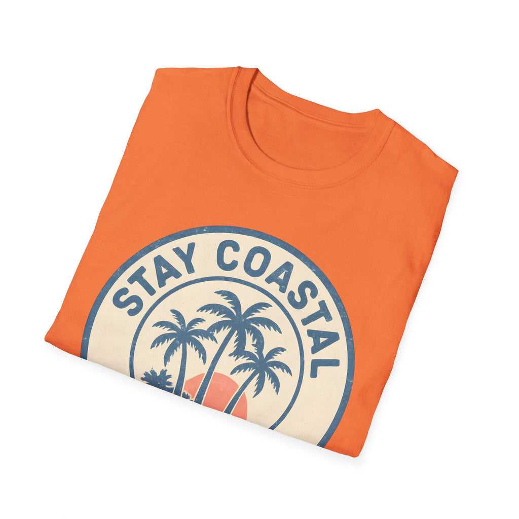 "Stay Coastal" Palm Trees With Ocean Sunset T-Shirt