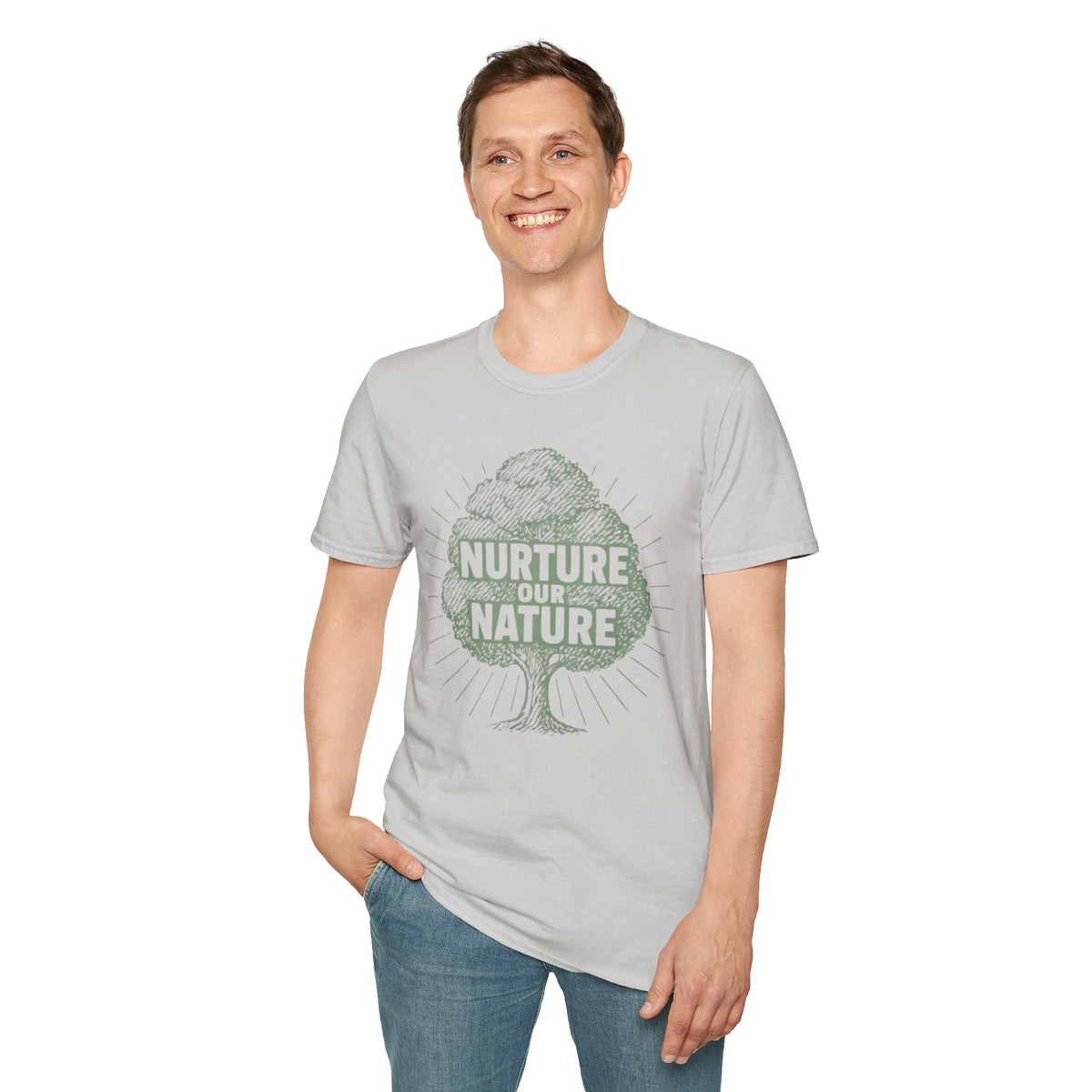 "Nurture Our Nature" Tree T-Shirt – Eco-Friendly Conservation Tee Shirt