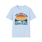 "The Lake Is My Happy Place" Canoe On The Lake At Sunset T-Shirt