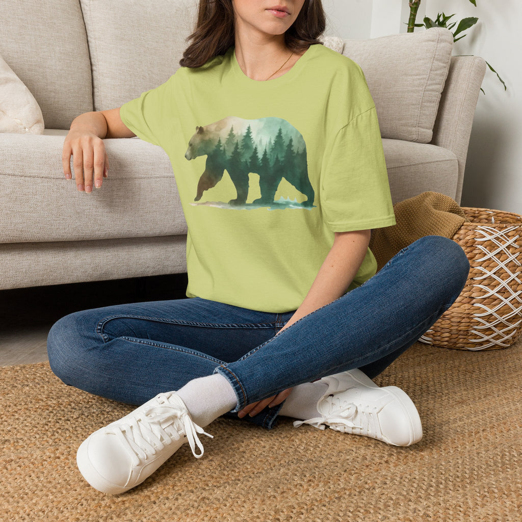 Forest Bear T-Shirt — Watercolor Woodland Bear Graphic Tee Shirt