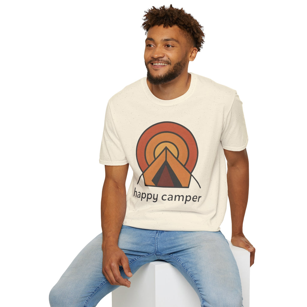 Happy Camper Retro Sunset Camping T-Shirt