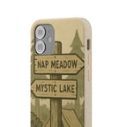 Biodegradable Phone Case — 'Nap Meadow' Mystic Lake Camping Design