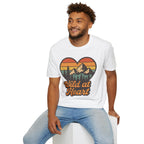 "Wild at Heart" Mountain Heart Retro Sunset Nature Tee Shirt